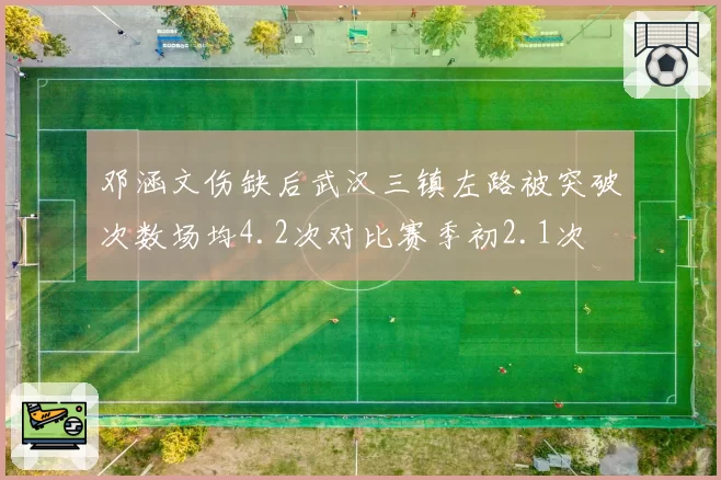 邓涵文伤缺后武汉三镇左路被突破次数场均4.2次对比赛季初2.1次